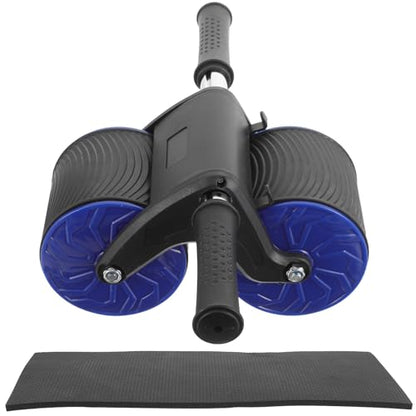 TEHAUX Abdominal Wheel Roller with Automatic Rebound, Fitness Equipment with Knee Pad for Home Use and Abdominal Training, Dual-wheel Exercise Wheel for Strength and Belly Muscle Workouts