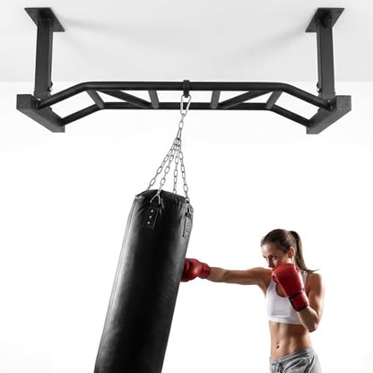 Generic 47 Inch Ceiling Mount Pull Up Bar Heavy Duty Multi-Grip Chin Up Bar Fitness Trainer for Garage/Home Gym and Strength Training Adjustable Height&Supports to 600 Lbs