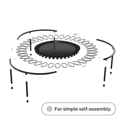 bellicon Mini Trampoline | Bungee Suspension up to 260 lbs | Indoor Fitness Rebounder for Adults | Folding Legs