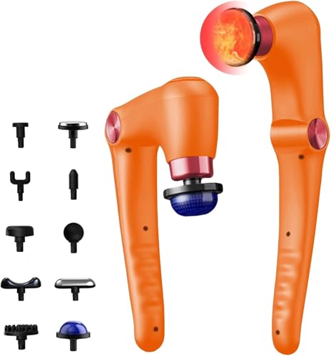 Massage Gun with Heat, Folding Muscle Massager, Massager Gun, Deep Tissue Percussion Massage Gun, 9 Speeds for Back, Shoulders,