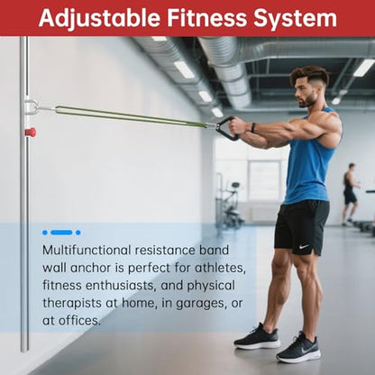 Resistance Bands Wall Anchor Exercise Equipment Platform Base(Length 40"),Adjustable Wall-Mounted Anchor Multi-Purpose Fitness System for Complete Full Body Strength Training