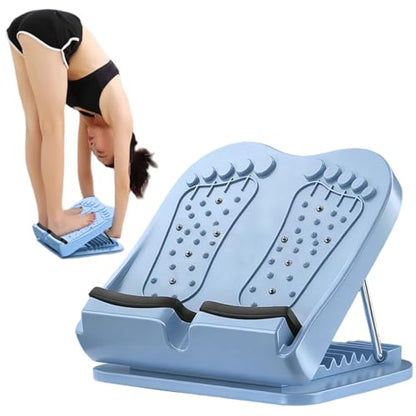 Calf Stretcher Slant Board 13-Level Adjustable Foldable Stretching Ramp with Magnets for Plantar Fasciitis Achilles Stretch, Blue - color: Blue