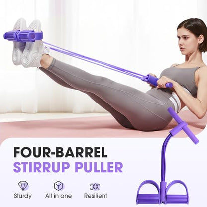 Pedal Resistance Bands with Handles, Multifunction Tension Rope for Full Body Workout, Yoga, Stretching, Arm Leg Waist Exercise, Portable Elastic Band