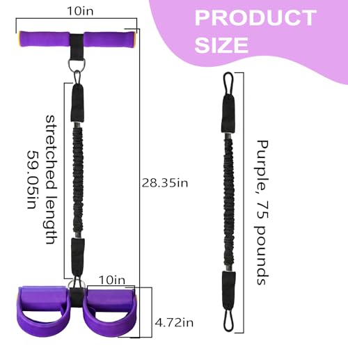 Upgraded Pedal Resistance Band with Handle - Fashion Puller Exercise Tool, Thickened Built-in Latex Tube Pedal Resistance Device & Soft Nitrile Rubber Anti-Slip Footrest for The Core/Arms