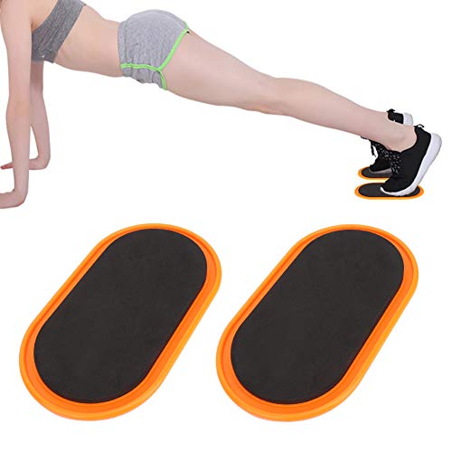 2Pcs Oval Fitness Sliding Disks, Yoga Slider for Carpet and Hard Floors, ABS Core Workout Sliders with Cloth Covers for Home Gym, Pilates, Lunges and Full Body Training