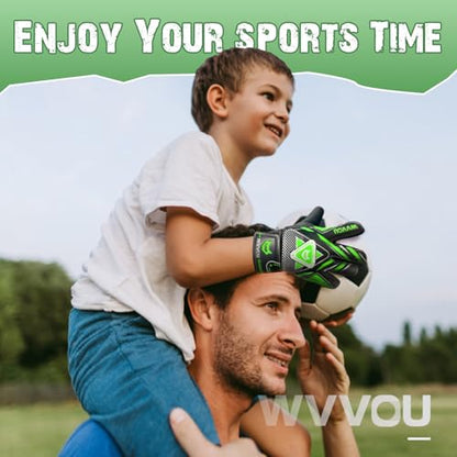 Goalkeeper Gloves for Kids Youth, Soccer Goalie Gloves with Double Protection, Anti-Slip Soccer Gloves, Super Grip