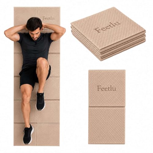 Foldable Yoga Mat, 6mm Thick, 72L x 24W Inch, Lightweight, Anti-Slip, and Easy to Store – Perfect for Travel, Yoga, Pilates, Home Workouts, and Floor Exercises