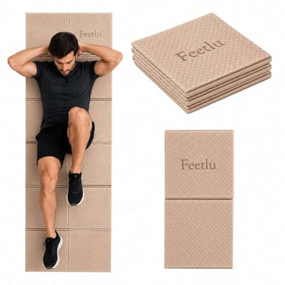 Foldable Yoga Mat, 6mm Thick, 72L x 24W Inch, Lightweight, Anti-Slip, and Easy to Store – Perfect for Travel, Yoga, Pilates, Home Workouts, and Floor Exercises