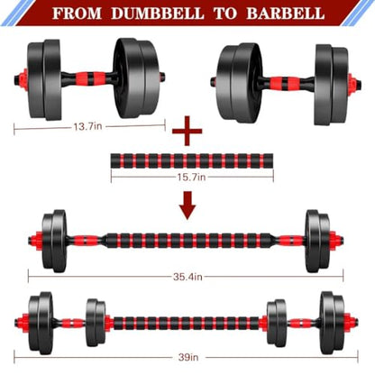Adjustable-Dumbbells-Sets,Free Weights-Dumbbells Set of 2 Convertible To Barbell A Pair of Lightweight for Home Gym,Women and Men Equipment