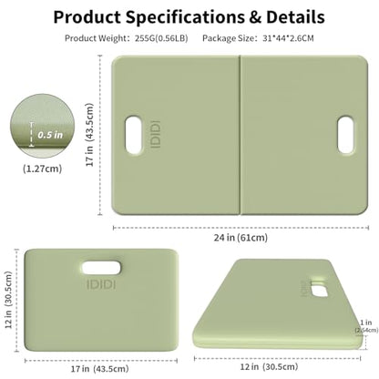 Foldable Exercise Pad Extra Thick 1.2" x 14" x 24" - color: Deep green+Black