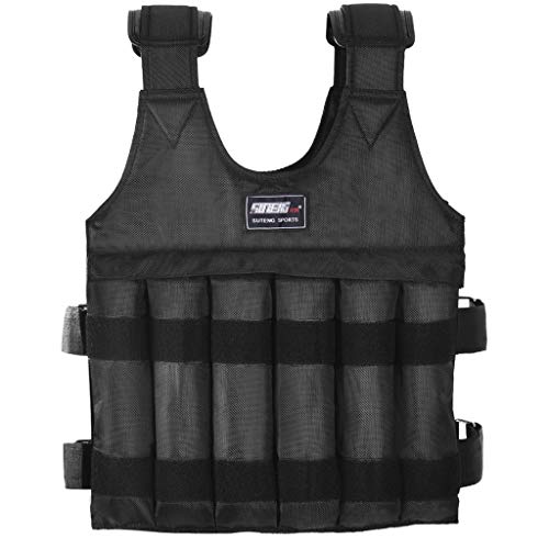 Weighted Vest Men Workout - Adjustable Weight Vests with Shoulder Pad, Weighted Vest Woman for Running Walking Strength Jogging Cardio (Black Vest Without Weight)