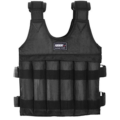 Weighted Vest Men Workout - Adjustable Weight Vests with Shoulder Pad, Weighted Vest Woman for Running Walking Strength Jogging Cardio (Black Vest Without Weight)
