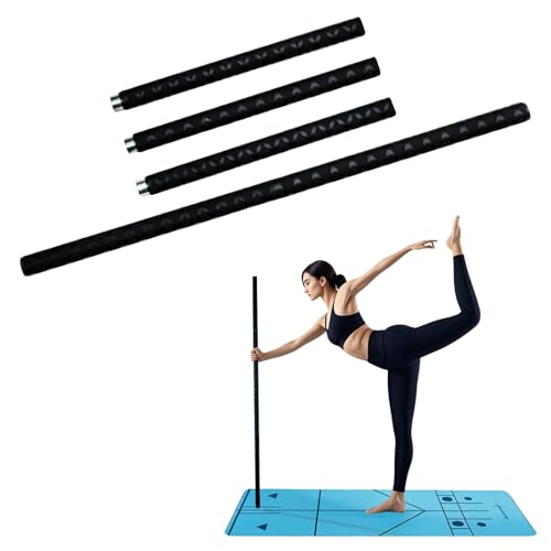 The Huang Yunming yoga stick is made of sturdy steel that is 5 feet high and an adjustable stretching stick, providing flexibility, agility, and balance. Multi functional fitness stick with 5 steel pipes - color: Black