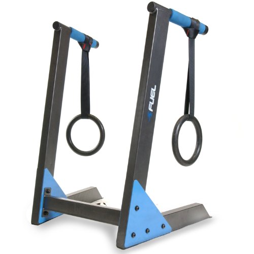 Fuel Pureformance Dip Station | Bodyweight Training | Multiple Options - color: Black/Blue - Deluxe Dip Station w/O-Rings
