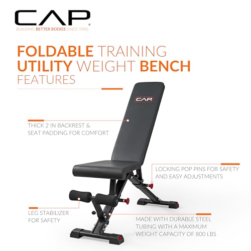 CAP Barbell Multi-Purpose Adjustable Utility Strength Training Weight Bench | Multiple Options - style: ELITE
