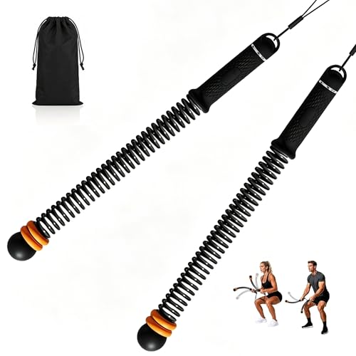 2 PCS Weighted Cordless Battle Ropes - Adjustable Resistance and Portable Ropeless Battle Ropes with Non Slip Handle - Low-Noise Exercise Rope for Instant Effective Workouts Anytime (Black) - color: Black