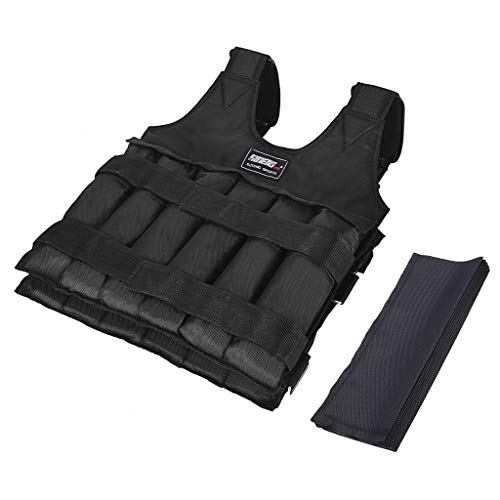 Weighted Vest Men Workout - Adjustable Weight Vests with Shoulder Pad, Weighted Vest Woman for Running Walking Strength Jogging Cardio (Black Vest Without Weight)