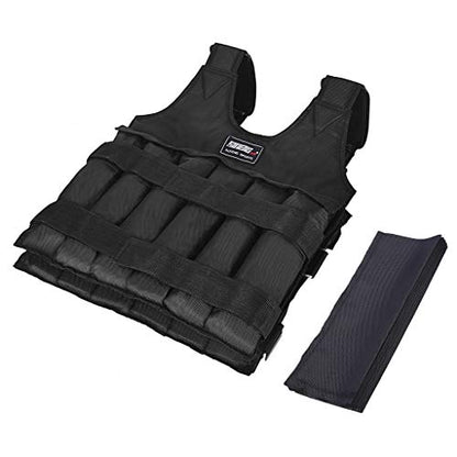 Weighted Vest Men Workout - Adjustable Weight Vests with Shoulder Pad, Weighted Vest Woman for Running Walking Strength Jogging Cardio (Black Vest Without Weight)
