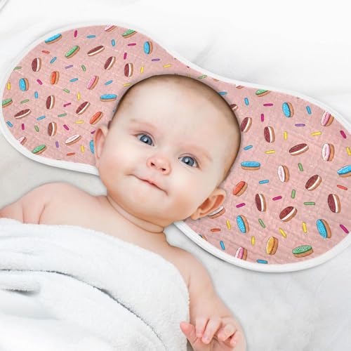 Cakes and Sprinkles Muslin Burp Cloths 4 Pack - Extra Large 22"x11", 4-Layer Soft Absorbent Cotton, Waterproof Backing, Baby Drool Rags for Newborn