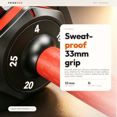 FEIERDUN Adjustable Dumbbell Set, Weight Set for Home Gym, 5/10-in-1 Free Weight Adjustable Dumbbells, Single Hand Twist Adjust with Non-Slip Handles, 90% Space Saving Strength Training for both Men&Women - color: 5 Weight Settings - 25 LB/Pair (50 LB Tot