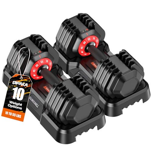 Adjustable Dumbbells Set, All in One Free Weights Dumbbells Set, 25/55/52.5lbs Weights Set with Anti-Slip Handle, 1 Sec Adjust Exercise & Fitness Equipment for Home Gym Strength Training