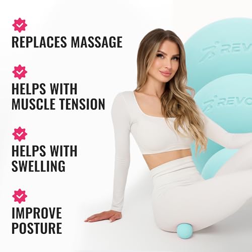 3 in 1 Massage Ball Set - Lacrosse Balls for Myofascial Release, Back Pain Relief, Face Fitness, Trigger Points, Yoga, Physical Therapy, Muscle Recovery and Soft Deep Tissue Massage (Turquoise)