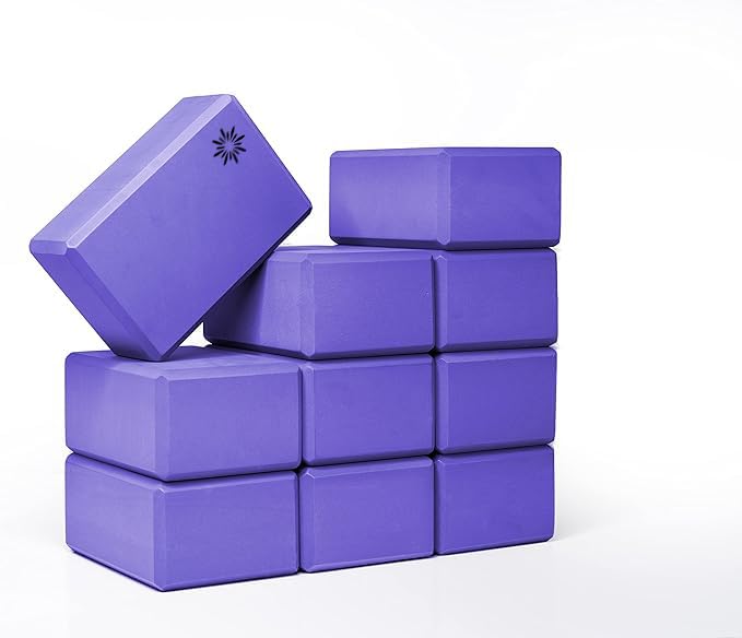 Bulk 4in Foam Yoga Blocks, 10 Pack - color: Purple