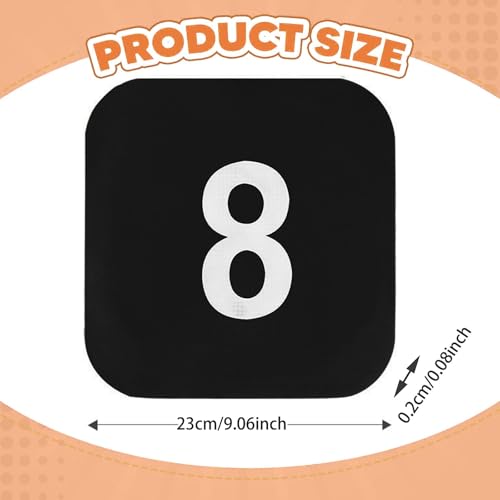 10x Flat Cones Square Sit Spots Markers, Multipurpose Floor Agility Dots for Soccer Practice Speed Drills, Field Court Markers 9.06x9.06x0.08 inch