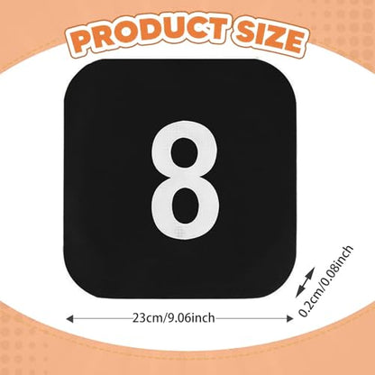 10x Flat Cones Square Sit Spots Markers, Multipurpose Floor Agility Dots for Soccer Practice Speed Drills, Field Court Markers 9.06x9.06x0.08 inch