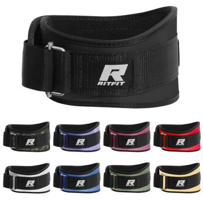 RitFit Weight Lifting Belt 6 Inch for Squats Deadlift Strength Training - color: Black, size: S(26"-32")