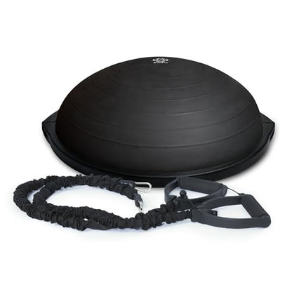 BOSU Pro Balance Trainer, Half-Ball Training Equipment, 300 lb Capacity, Stability Exercise Tool with Resistance Bands Non-Slip Base