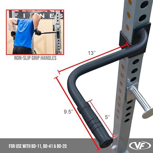 Valor Fitness Power Rack Dip Handle Attachments with Multiple Fits - Options Compatible with 2" & 2.5" Uprights and 3" Rigs with 1" Hole - Strength Training Accessory - size: 2.5" x 2.5" Frame