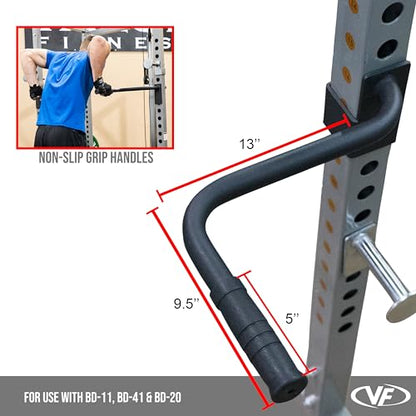 Valor Fitness Power Rack Dip Handle Attachments with Multiple Fits - Options Compatible with 2" & 2.5" Uprights and 3" Rigs with 1" Hole - Strength Training Accessory - size: 2.5" x 2.5" Frame