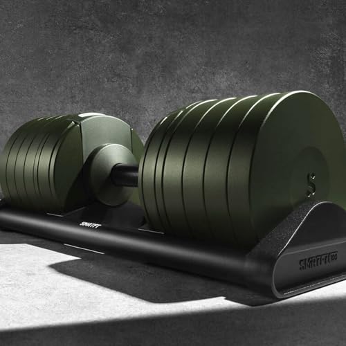 SMRTFT NUOBELL Adjustable Dumbbells 5–100 lb Set | Original NUOBELL | 26 Weights in 1 for Home Gym Strength Training | Steel-Knurled Handle | Space-Saving Dumbbell Set of 2 | 2-Year Warranty - color: Tactical