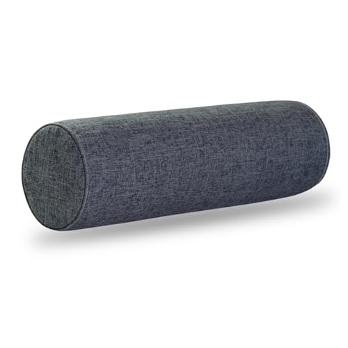 Memory Foam Cylinder Pillow - Ergonomic Cervical Pillow for Neck/Legs/Back Support, Decorative Bolster for Home Sofa/Bed,Cervical Neck Roll Memory Foam Pillows with washable cover (Blue-gray, 6x18) - color: Blue-gray, size: 6x18