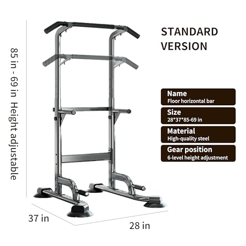 Adjustable Pull Up Bar for Home with Backrest, 6-Level Height Adjustment (69-94.5 inches), 352lb Capacity Carbon Steel Frame for Stability, Train Back, Abs & Chest
