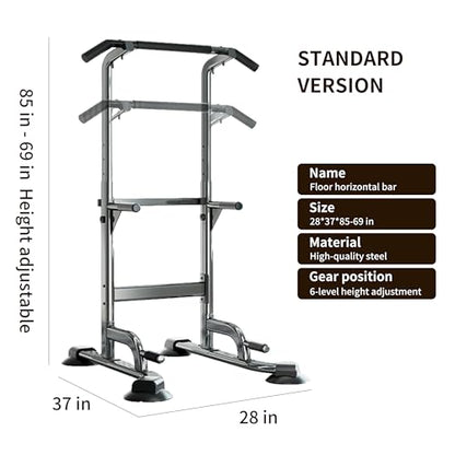 Adjustable Pull Up Bar for Home with Backrest, 6-Level Height Adjustment (69-94.5 inches), 352lb Capacity Carbon Steel Frame for Stability, Train Back, Abs & Chest