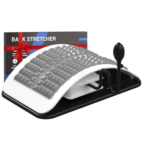 Back Stretcher for Lower Back Pain Relief,Adjustable Inversion Lumbar Traction Device,Lumbar Support Board for Spinal Decompression and Scoliosis,Back Support Sciatica Pain Relief - color: Gray