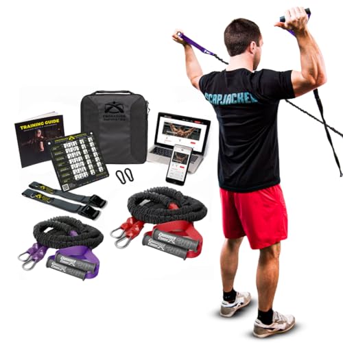 Crossover Symmetry Shoulder System Includes Two Sets of Resistance Bands Attachments Training Guide Exercise Chart Online Workouts for Home Fitness Rehab Rotator Cuff Exercises