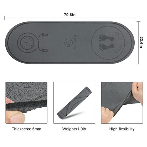 Jump Rope Mat 71"/63"x24" Larger Non-Slip Indoor Outdoor Exercise Fitness Mat, High-Density Workout Shock Absorption for Home Gym Flooring Concrete Jumping Rope