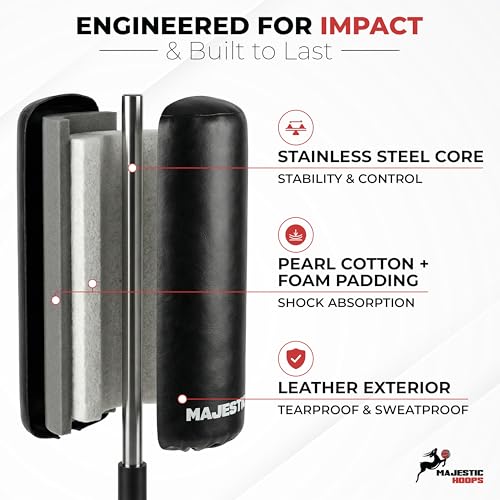 Majestic Training Guard - Premium Basketball Blocking Pad with Stainless Steel Core - Lightweight Contact Stick for Basketball, Football, Soccer, MMA Training - Single Pack