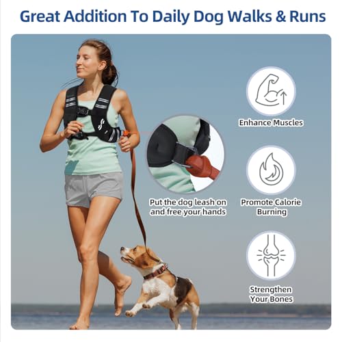 Sportneer Weighted Vest Woman: 8lb/12lb/15lb/20lb/25lb Weight Vest for Walking with Phone Bag, Adjustable Women Weighted Vest for Running Rucking Vest for Jogging Strength Training Weight Loss
