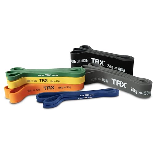 TRX Training Strength Band Set, Full-Body Resistance Bands for Home and Gym Use, Resistance Bands for Working Out - size: 5 lbs - 150 lbs (Pack of 6)