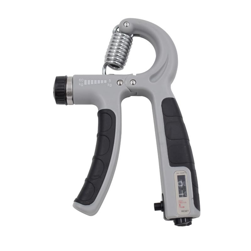 2 Pack Hand Grip Strength Trainer for Muscle Building with Counter, Adjustable Resistance 10-130 lbs, Wrist Forearm Strengthener Finger Strengthener - color: Grey