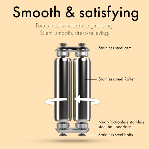 ONO Roller - Handheld Fidget Toy for Adults | Help Relieve Stress, Anxiety, Tension | Promotes Focus, Clarity | Compact, Portable Design (Natural, Junior Size - Stainless Steel) - size: Junior Size, style: Stainless Steel - Natural