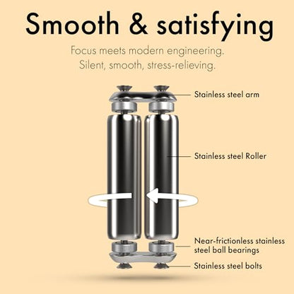 ONO Roller - Handheld Fidget Toy for Adults | Help Relieve Stress, Anxiety, Tension | Promotes Focus, Clarity | Compact, Portable Design (Natural, Junior Size - Stainless Steel) - size: Junior Size, style: Stainless Steel - Natural