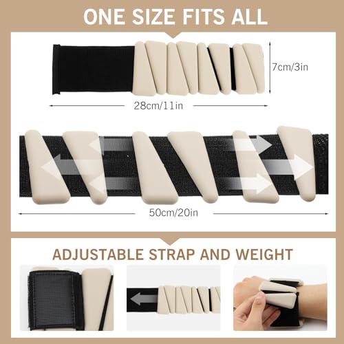 Wrist and Ankle Weights, Set of 2 (1lb Each) Adjustable Wrist and Pilates Weights Set for Women and Men, for Runs, Jogs, Walks, Yoga, Dance, Pilates, Cardio, Aerobics, Strength