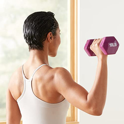 Amazon Basics Vinyl Coated Dumbbell Hand Weights - style: 10 Pounds, Pair