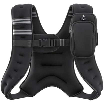 ZELUS Weighted Vest, 6lb/8lb/12lb/16lb/20lb/25lb/30lb Weight Vest with Reflective Stripe for Workout, Strength Training, Running, Fitness, Muscle Building, Weight Loss, Weightlifting