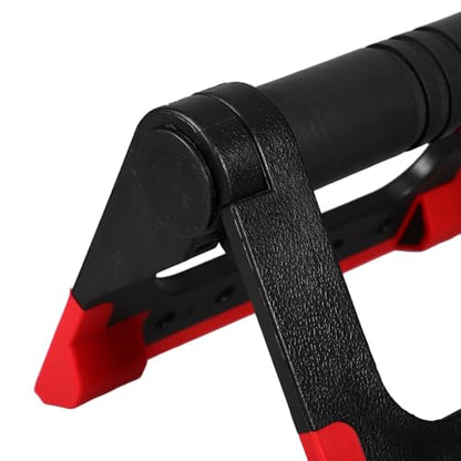 Uonlytech Push-up Bars Foldable Push-up Stands for Home Fitness Equipment, Rotating Push-up Rack Pair in Red, Strength Training Handles for Men and Women, Floor Workout Calisthenics Support